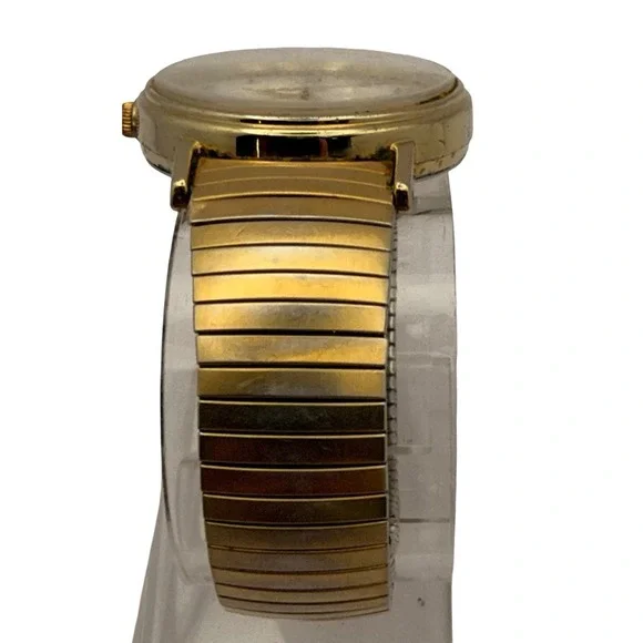 Timex Acqua Indiglo Quartz Gold Tone Stretch Band Watch Working - Picture 3 of 6